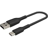 Belkin BoostCharge &Ouml;rg&uuml;l&uuml; USB C şarj kablosu, USB-C - USB-A ara kablosu, iPhone 16, 15, Samsung Galaxy S24, S23, Pixel, iPad,