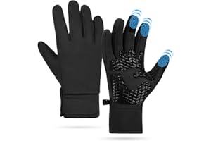 AJ STAR Waterproof Gloves for Men Women, Touch Screen Cycling Gloves Winter Warm Gloves Water Resistant Anti Slip Thermal Gloves for Outdoor Sports Running Cycling Walking Riding Driving