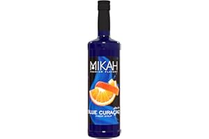 Mikah - Premium Flavors - Blue Curacao | Sciroppo Per Drink e Dessert | Uso Professionale | 1 Litro (1000ml)