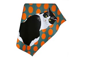Leslie Gerry Black and White Cat Tea Towel