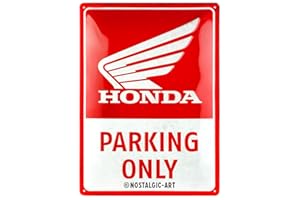 Nostalgic-Art Cartel de chapa retro, Honda MC – Parking Only – Idea de regalo para motociclistas, metálico, Diseño vintage, 30 x 40 cm