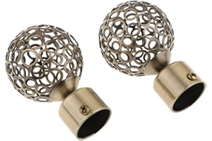 MagiDeal 2Pcs Iron Window Curtain Pole End Drape Rod Finals Head for Rods with Dia. 28mm, Bronze