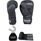 Dragon Do Yakuza Kick Boks Eldiveni Muay Thai 3 5Metre Bandajı Şeffaf Dişlik Siyah 12 Oz,GS-YKZ0312OZ