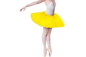 YOLEV Damen Tüllrock 3 Lagen Tüll Rock mit Pailletten Sternen Adult Teen Tütü Rock Damen Mädchen Retro 80er Party Halloween Karneval Party Kostüm