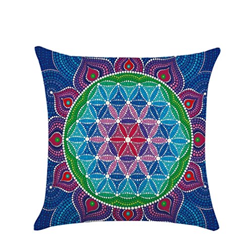 LvRao Dekorativ Quadrat Taille Sitzkissenbezug Sofa Deko Kissenbezug Zierkissenbezüge Helle Blume 02# 45×45cm