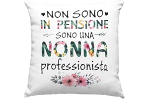 Vulfire Nonna Federa per Cuscino Regalo donna compleanno originale Idee Regali per lei per Natale festa dei nonni, Nonna professionista - senza Imbottitura (Bianco, 40_x_40_cm)