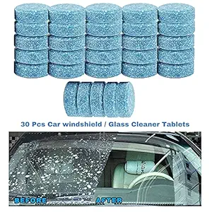 A-Mart Car Windshield Cleaning Tablets (30 Pcs Glass Cleaner Tablets) / Car Wiper Detergent Effervescent Tablets Washer Auto Windshield Cleaner Glass Wash Cleaning Tablets