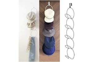 FreeLeben 5-Piece Hat Hanger, Coat Hook, Stackable Chain, Hat Display Rack, Clothes Bag, Tie, Scarf, Hanging Type Large-Capacity Storage Hook (Black)