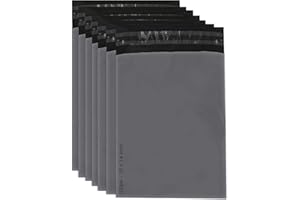 MERRIMEN Sealable Grey Mailing Bags Large - Pack of 100, 10 x 14 inch Large Postage Bags | Strong Poly Plastic Bags for Packaging, Parcel, and Postage Boxes | Waterproof Plastic Envelopes for Posting