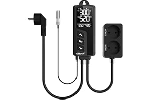 Elitech Thermostat Temperaturregler & Feuchtigkeitsregler Temperatur Steuerung Steckdosen 220V mit Sensorsonde, WiFi Version, für Gewächshaus Reptilien Terrarium