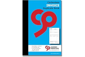 CHERRY PRINTERS Lot de 4 carnets autocopiants Cherry - Sans carbone - Pour dupliquer les factures - Format A6 - 50 feuilles - Format de poche