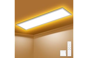 SNADER LED Ceiling Light Dimmable - LED Panel 100 x 25 cm, 36 W 3600 LM Ceiling Light with Remote Control 3000 K - 6500 K - Night Light Warm - Ceiling Light Flat for Bedroom Children's Room Living
