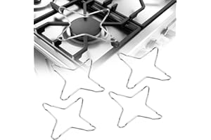 GIRAFEDA 4PCS Réducteurs à Gaz en Fer Galvanisé Support de Cuisinière à Gaz Support Universel Cuisinière Support Wok Anneau de la Cuisinière à Gaz pour Support de Casserole, Argente (14 * 14CM)