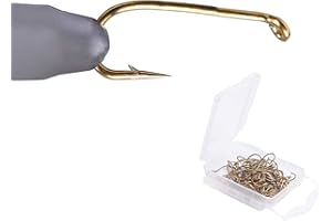 MAXIMUMCATCH 100 Stücks Fliegenfischen Bindenmaterial Haken 10＃12＃14＃16＃18＃Fisch-Umweltfreundlichkeit Barbless Dry＆Wet＆Nymph＆Shrimp Caddis Pupa Jig Hooks