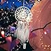 Produktbild MMLsure® Traumfänger Mit Licht,Dream Catcher mit Frische Sonnenblume HäkelblumeFeder Net Blume Decor/Maiden Zimmer Anhänger Schlafzimmer Traumfänger Romantische Perlen Dekorative,Weiss (Weiß)