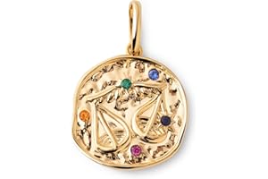 SINGULARU - Charm Organic Colors Zodiaco. Colgante en Latón con Acabado Baño de Oro de 18Kt. Charm Combinable con Collar. Joyas para Mujer
