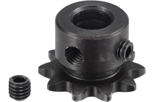 Kozelo Pignon de Rouleau de Type B - [10 Dents x 8mm ID] en Acier au Carbone avec 2 Vis de Fixation pour Machines de Fraisage et de Perçage ISO 04C | Pas de 1/4 Pouce, Chaîne #25