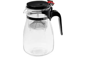 Teekanne Glas Glasteekanne mit Edelstahl Abnehmbare Siebeinsatz (Design 600 ml)