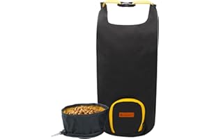 LumoLeaf Sac de voyage pour nourriture pour chien,40 tasses avec gamelles pliables pour chien,Récipient de stockage de nourriture pour chien,Bols de voyage portables pour le camping et la randonnée
