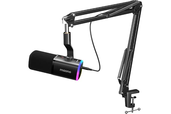 MAONO Dynamic Gaming Microphone: USB/XLR Podcast Mic with Boom Arm, Software, PC Mic for Gamer- Podcast Setup for Streaming, Recording Studio, YouTube Content Creation Online Chat-PD100XS