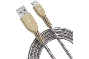 TECHGEAR bardzo długi 2 m / 6,5 stopy mocny wysokiej wytrzymałości pleciony kabel ładowania USB C i synchronizacji danych dla urządzeń USB typu C kompatybilny z Apple iPad Pro 11" 12,9" 2020 2018, iPad Air 4 10,9" 2020 [Złoty]