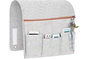 LASIEYO Sofa Armrest Bag, Sofa Armrest Organizer with 5 Pockets, Anti-Slip Armchair Storage Bag for Tablet Phone Glasses Books Remote Control Magazine Armchair Bed