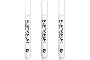 Yatrosynth 3 Marqueurs Blancs Permanent, Largeur de Trait 2 mm, Marqueurs Permanents pour Peinture sur Tissu, pour Pneu, Galets, Céramique, Toile Verre, Metal, Textile Indelebile