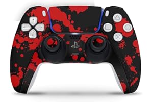 Skins4u Skins Folie Design Aufkleber kompatibel mit Sony Playstation 5 Controller PS5 DualSense Skin Schutz Cover Blood Black