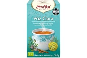 Yogi Tea, Voz Clara - Infusión Ayurvédica con Regaliz, Hinojo y Tomillo - Sin cafeína - 17 bolsitas (30,6g)