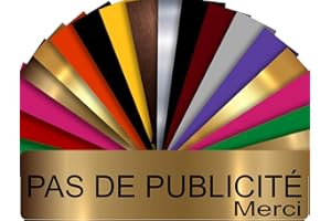 GRAVURE CONCEPT Plaque PAS DE PUBLICITÉ MERCI Adhésive PVC Pour Boîte Aux Lettres - Plaque Stop Pub - 8 cm x 2 cm - 21 Couleurs Disponibles (Or Mat)