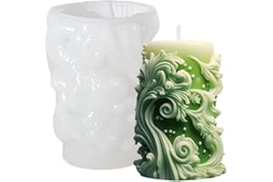BRTNUP Wave Pattern Candle Moulds for Candle Making, Pillar Wave Candle Mould, Silicone Epoxy Resin Moulds, Silicone Candle Making Moulds for Making 3D Candles Soap Aromatherapy DIY Crafts