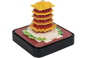 WOKII Calendario de escritorio de 2024, bloc de notas 3D con luces, arte de papel, cerezo japonés, creativo, escultura de templo del cielo, decoración del hogar, regalo, idioma español no garantizado