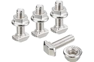 sourcing karta M5 x 16 mm T spår insticksbult och M5 sexkantig fläns mutter set 10 set hammare huvud T-bultar T-form bult skj