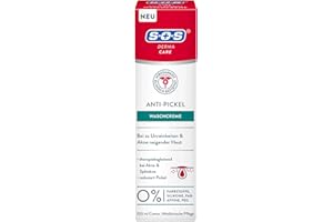 ‎SOS SOS Derma Care Anti-Pickel Waschcreme (100 ml) – Klärende Gesichtsreinigung für unreine Haut – Unterstützt bei Pickeln & Hautunreinheiten – Ohne Farbstoffe, Silikone, Paraffine & PEG – Dermatologisch