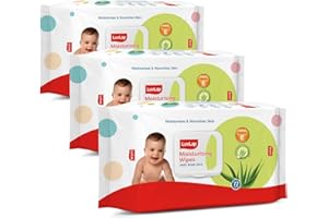LuvLap Moisturising Wet Wipes with Lid For Baby Skin, Enriched with Aloe Vera, Vitamin E & Chamomile Extract, pH Balanced, De