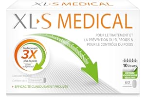 XL-S MEDICAL – Une aide à la perte de poids efficace (1) - Capte les graisses - Aide à perdre jusqu'à 3 x plus de poids qu'avec un régime seul (1) - Boîte de 60 Comprimés pour 10 jours