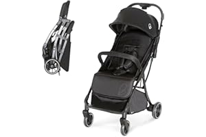 Asalvo Silla de Paseo Ligera HITO. Silla de Paseo Segura y Confortable. Carrito Bebe con Capota con Ventana y Freno Trasero. Silla Bebe con Chasis de Acero. Maximo 22 kg. Color Negro