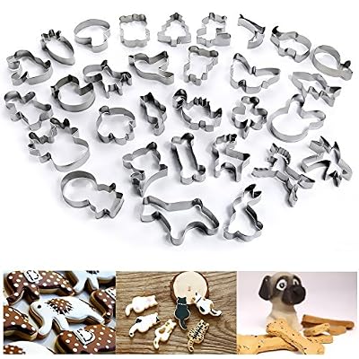 Joyoldelf Lot de 30 Emporte-pièces Noël en Acier Inoxydable Ustensile Pâtisserie Noël pour Décoration de Gâteau Fondant Biscuit Cookie Pâtisserie, Cutter Forme pour Fruits Légumes Sandwich