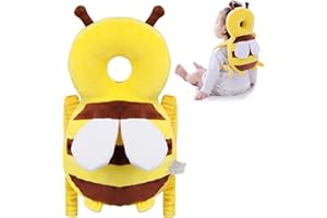 DAWUMIN Protector de cabeza para bebé, mochila de protección para la cabeza del bebé, almohadillas de seguridad ajustables, protector de espalda para bebé, protección contra caídas, para niños de 4 a 24