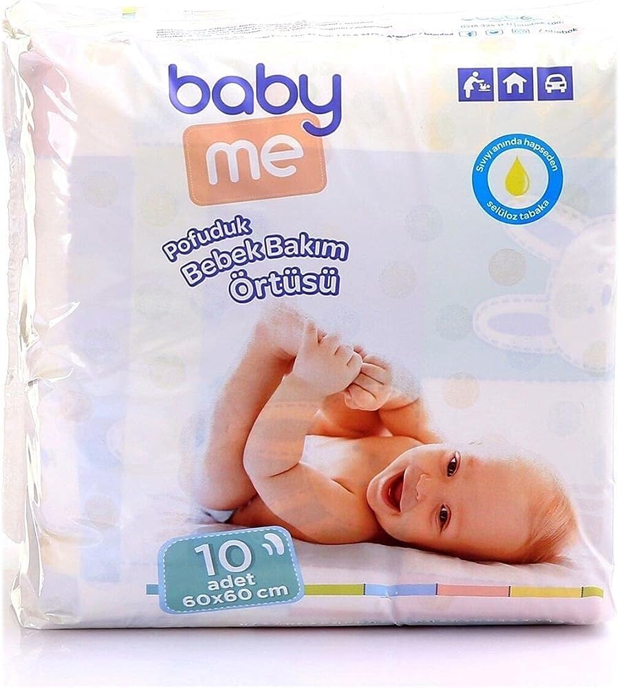 Baby&Me Pofuduk Alt Değiştirme Örtüsü 10 ADET 60x60cm - Bebek Bakım Örtüsü