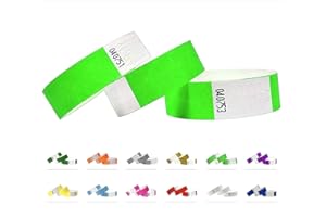 QUBIBAND 500 pezzi - 19 mm Wristbands, Braccialetti, Bracciali, Festival Braccialetti, Night-Club Braccialetti (Neon Green)