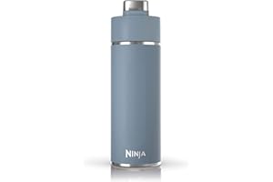 Ninja Thirsti Water Bottle and Flask 700 ML With Leak-Proof Lid, Designed For Carbonated, Hot & Cold Drinks, Ideal For Travel & Sports, Triple Insulated, Stainless Steel Bottle, Blue, DW2401EUUKBL