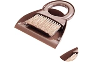 meioro Ensemble Pelle et Brosse Outil de Nettoyage Multifonctionnel Mini Balayeuse Avec Poignée Ronde Pelle à Poussière Pelle à Poussière Poussière Pour Cuisine Domestique (marron)