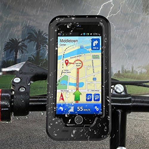 Mobile Phone Waterproof Shell Bicycle Mounts Use for iPhone7/ Plus/5.5" Shockproof Case Kit with Adjustable 360 ° Rotating Clamp (Black)