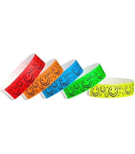 LUYI 500 Pieces Colored Paper Wristbands - Waterproof Event Bracelets, Adhesive Wrist Bands For Parties, Clubs, Schools