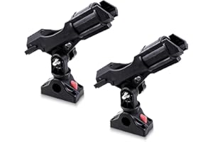 byhsports 2 PCS Angeln Boot Rutenhalter mit Halterung, Angelrute Racks Kit 360 Grad einstellbar, für Fischerboot, Kajaks
