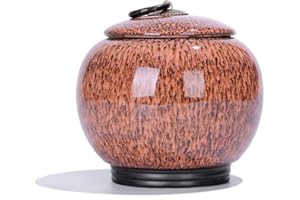 Tmendy Cremation Urns Medium Size Ceramics Adult Human Memorial Ashes Urn, Ashes Pet Ash, Adult Coffin, Sealed Ceramic (Color : A)