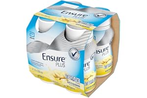 Ensure Plus Supplemento Nutrizionale Ipercalorico con Proteine, privo di Fibre |Formato bevanda| Alimento a fini medici speciali completo e bilanciato | Confezione 4x200ml Gusto Banana