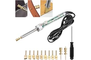 BAUSATZ Electric Leather Heat Edge Creaser Machine Sealing Stamping Heater AC 100-230V Leather Grooving Tool Leatherworking DIY Leather Edge Polishing Tool (UK Plug)