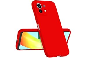 Longstong Funda Compatible con Xiaomi MI 11 Lite / 11 Lite 5G / 11 Lite 5G NE (6.55"), Delgada Antigolpes Personalizada Diseño Minimalista - Rojo Chino
